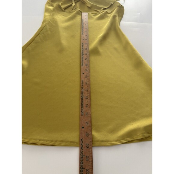 Sbetro Slip Dress Size Small Gold Silky Spaghetti Strap Forest Fairy Whimsigoth - Picture 7 of 14